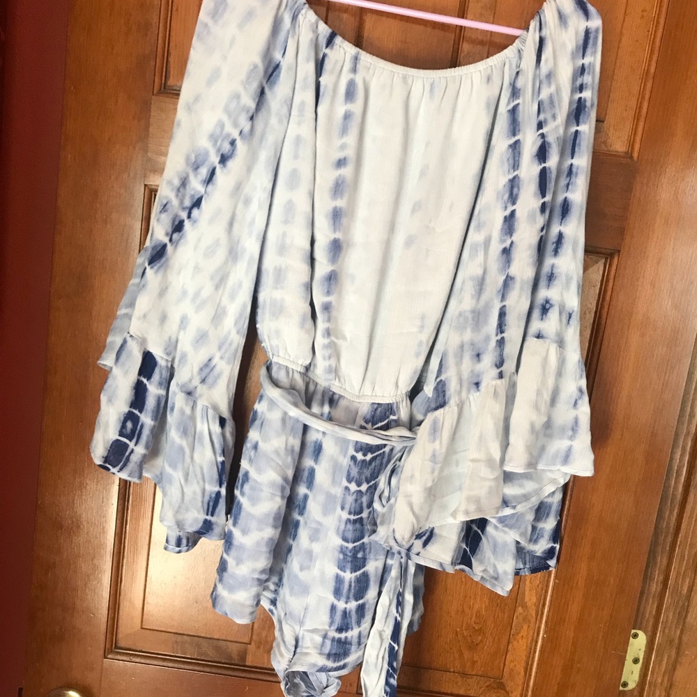 Skyler+Mason Tye Dye Off The Shoulder Romper